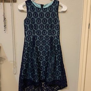 Navy and light blue dress